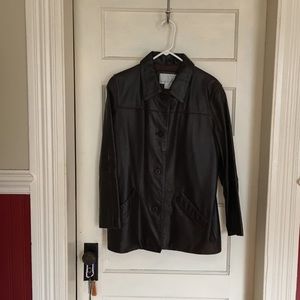 Nine West brown leather jacket size M